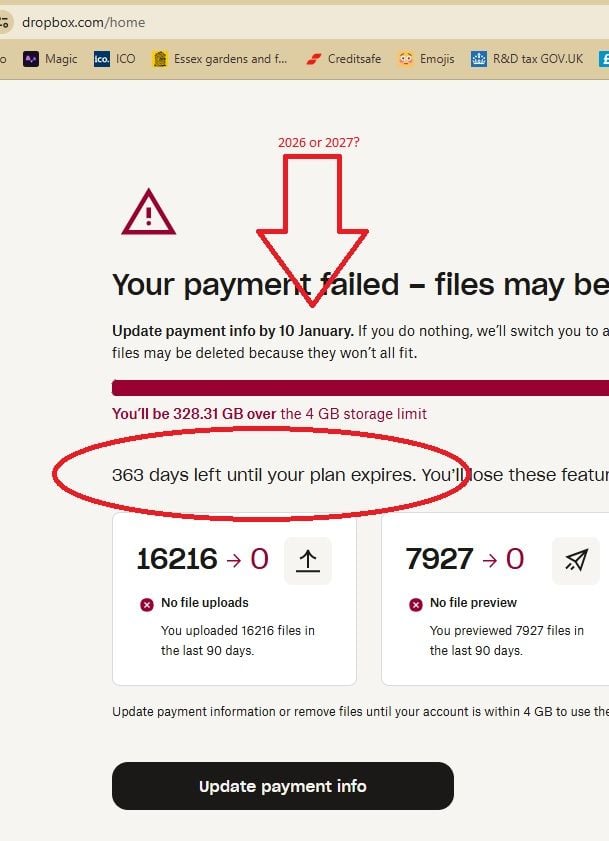 I'm getting messages that my payment failed and to update my card